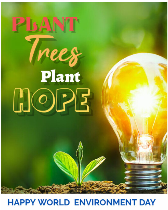 Yellow Futuristic World Environment Day Instagram Portrait template