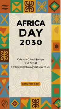 Yellow Geometric Africa Day Celebration WhatsApp Status Video template