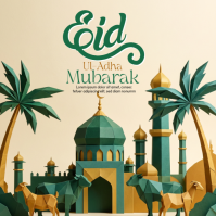 Yellow Geometric Eid al-Adha Celebration Instagram Post template