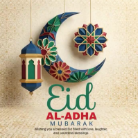 Yellow Geometric Eid al-Adha Instagram Post Video Instagram-bericht template