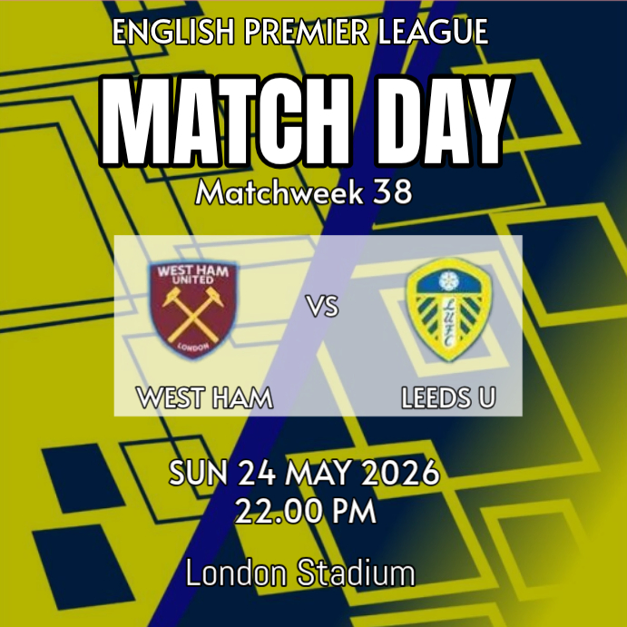 English Premier League Match Day Template | PosterMyWall