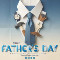 Yellow Geometric Father's Day Square Video Quadrat (1:1) template