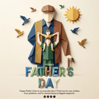 Yellow Geometric Father's Day Square Video สี่เหลี่ยมจัตุรัส (1:1) template