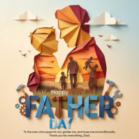 Yellow Geometric Father's Day Square Video Quadrado (1:1) template