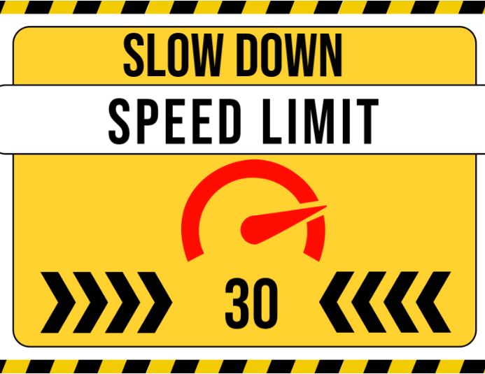 Yellow Geometric Speed Limit Sign Flyer Templat | PosterMyWall