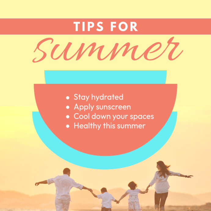 Yellow Geometric Tips For Summer Design Instagram Post