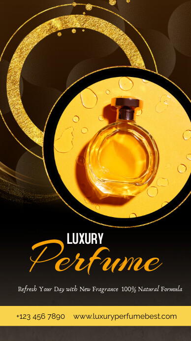 yellow gold perfume instagram story template