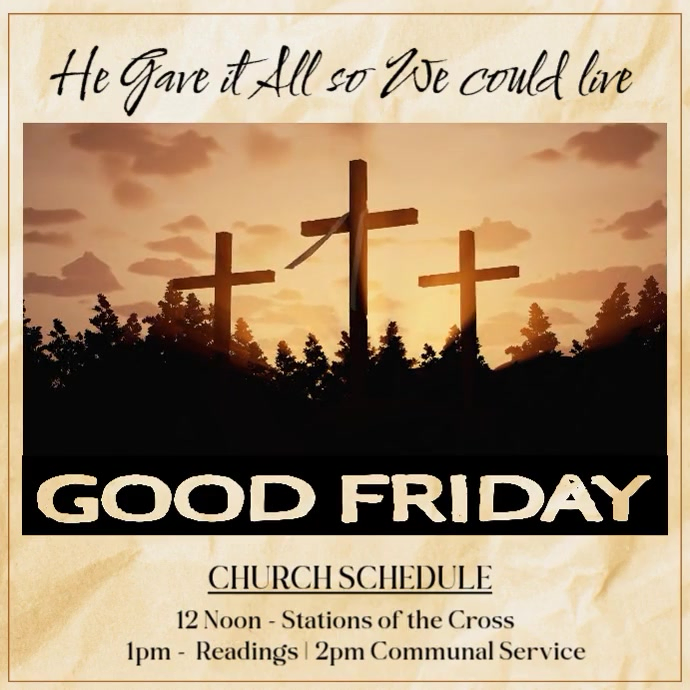 Good Friday Church Service Template | PosterMyWall