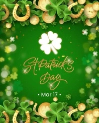 Yellow Gradien St.patrick Day Leaf Instagram Portrait template