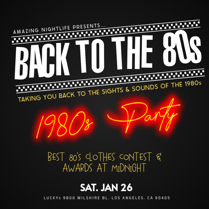 Copy of Yellow Gradient 1980s Party Instagram Post | PosterMyWall