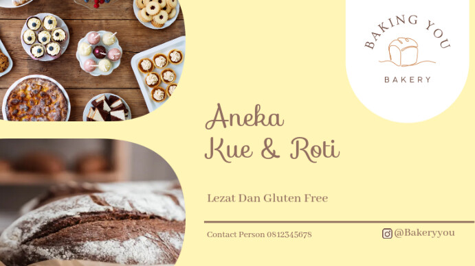 Yellow Gradient Bakery Digital Display (16:9) template