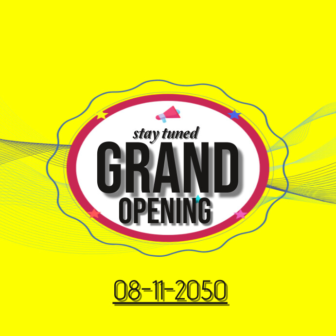 Yellow Gradient Stay Tuned Grand Opening Temp Templat | PosterMyWall