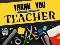 Yellow Gradient Thank You Teacher Yard Sign template