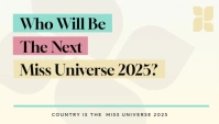Yellow Gradient Who Will Be The Next Miss Universe 2025? Blog Header Blogkop template