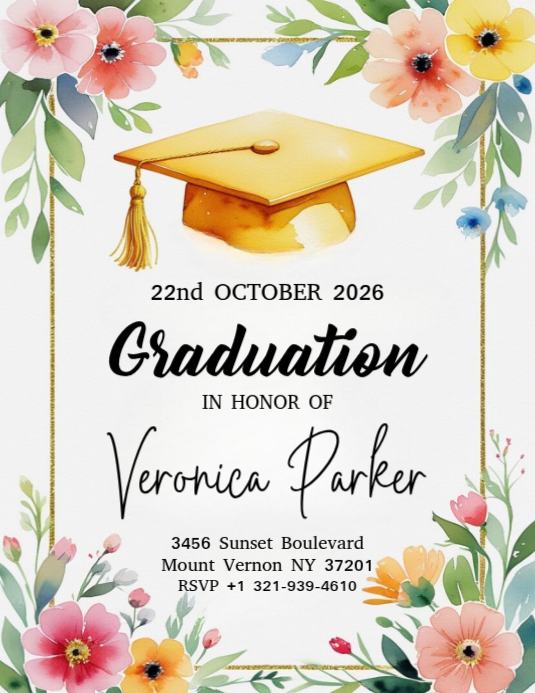 White Graduation Flyers Template | PosterMyWall