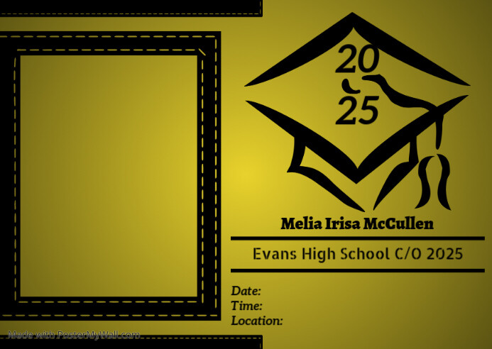 Yellow Graduation Postcard Template | PosterMyWall