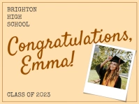 Yellow graduation yard sign template