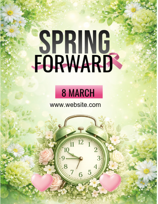 Yellow Green Spring Forward Design Flyer (us Letter) Template ...