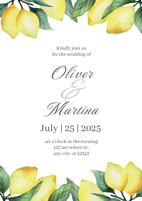 Yellow Green Wedding Invitation Card Template | PosterMyWall