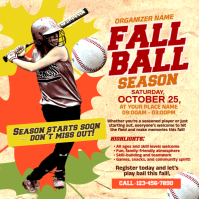 Yellow Grunge Fall Ball Season Instagram Post template