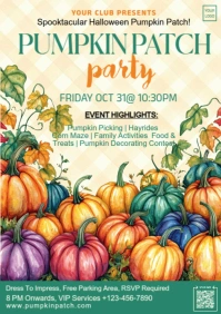 Yellow Grunge Halloween Pumpkin Patch  A5 template