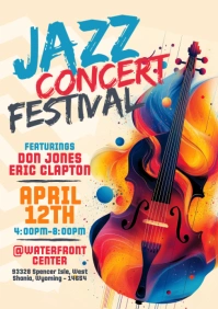 Yellow Grunge Jazz A5 template