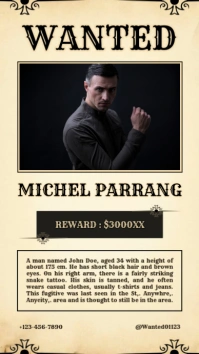 Yellow Grunge Wanted Instagram Story template