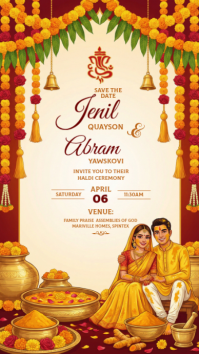 Yellow Haldi Ceremony Instagram Story template