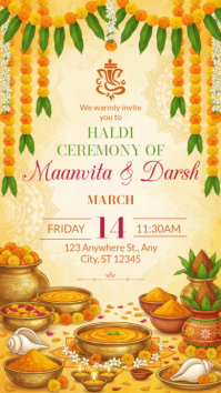 Yellow Haldi Ceremony Instagram Story Instagram-verhaal template