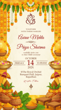 Yellow Haldi Ceremony Invitation Instagram Story template
