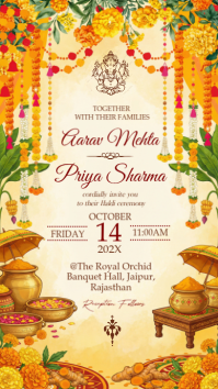 Yellow Haldi Ceremony Invitation Instagram Story template