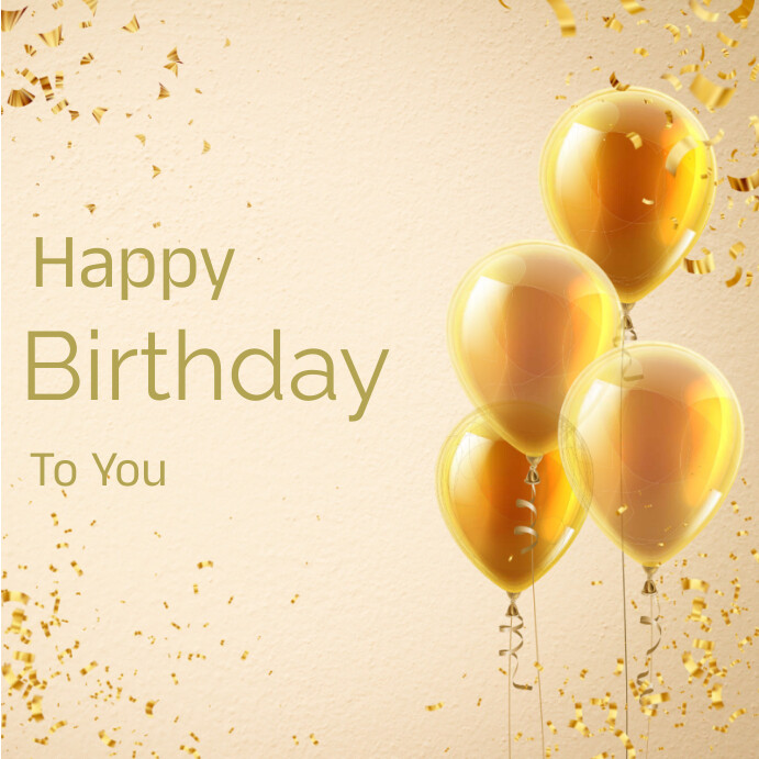 Yellow Happy Birthday Templates Online Greet | PosterMyWall