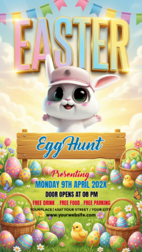 Yellow Happy Easter Instagram Story template