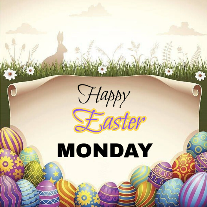 Copy of Yellow Happy Easter Monday Instagram Post | PosterMyWall