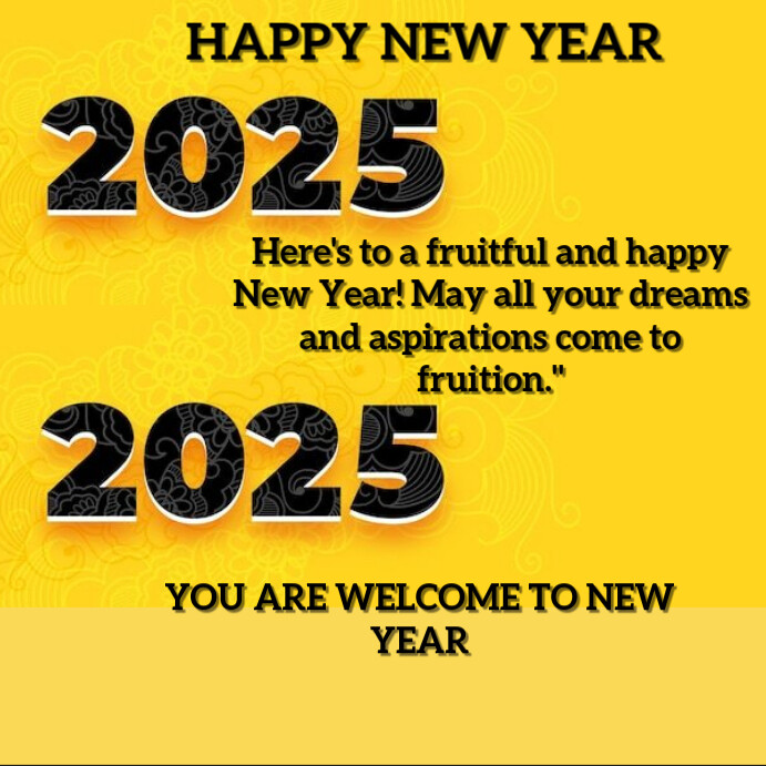 Yellow Happy New Year Instagram Post Template | PosterMyWall