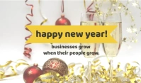 Yellow Happy New Year Tag Etiqueta template
