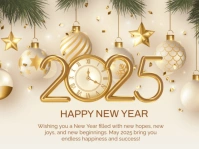 Yellow Happy New Year  Yard Sign template