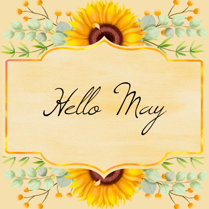 Yellow Hello May Post Template | PosterMyWall