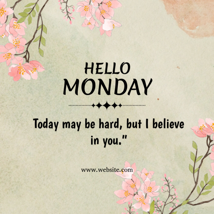 Yellow hello Monday Instagram Post Template | PosterMyWall