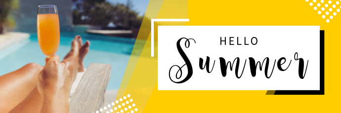 Yellow Hello Summer Email Header Template | PosterMyWall