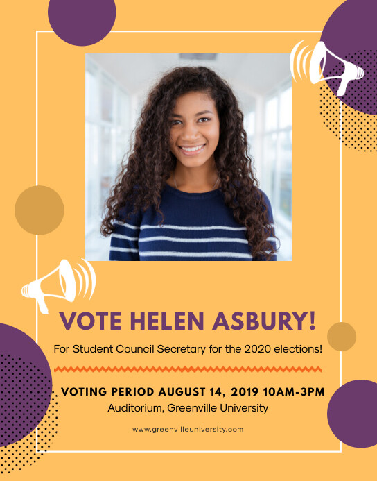 Yellow High School Club Election Flyer Template Postermywall