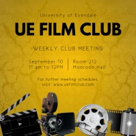 Yellow high school film club instagram post template