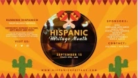 Yellow Hispanic Heritage Event Invitation Vid Vídeo de capa do Facebook (16:9) template