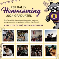 Yellow homecoming pep rally collage post template