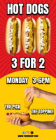 Żółty Hot Dog Promotion Roll Up Banner 2' × 5' Template