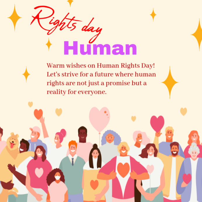 Yellow Human Rights Day Instagram Post Templat | PosterMyWall