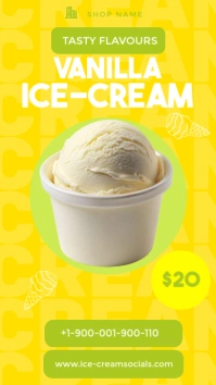 Yellow Ice Cream Social Flyer Instagram Story template
