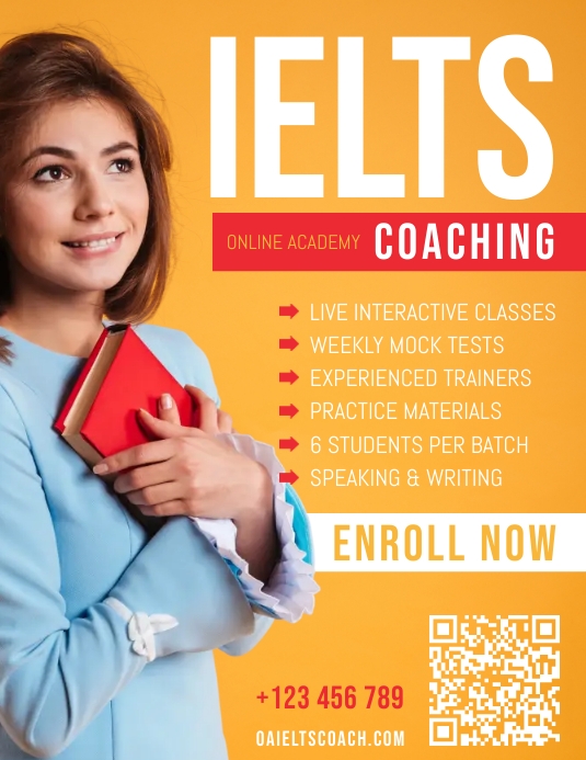 Yellow IELTS flyer Template | PosterMyWall