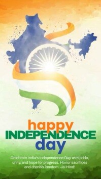 Yellow Illustrative 15 August Independence Day Of India Instagram Story template