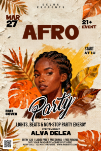 Yellow Afro Party Event Grafik Pinterest Template